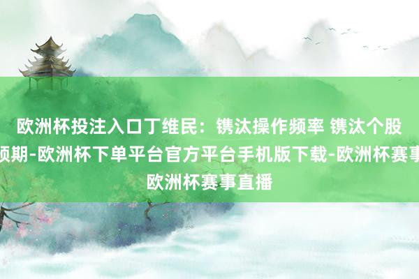 欧洲杯投注入口丁维民:镌汰操作频率 镌汰个股盈利预期-欧洲杯下单平台官方平台手机版下载-欧洲杯赛事直播