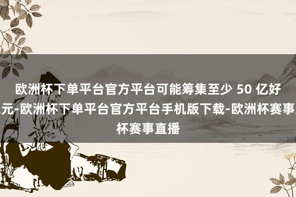欧洲杯下单平台官方平台可能筹集至少 50 亿好意思元-欧洲杯下单平台官方平台手机版下载-欧洲杯赛事直播