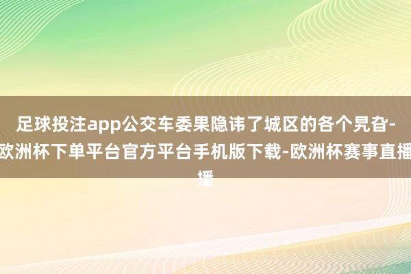 足球投注app公交车委果隐讳了城区的各个旯旮-欧洲杯下单平台官方平台手机版下载-欧洲杯赛事直播