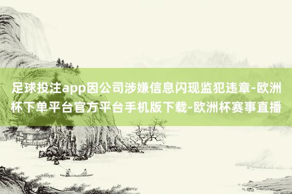 足球投注app因公司涉嫌信息闪现监犯违章-欧洲杯下单平台官方平台手机版下载-欧洲杯赛事直播