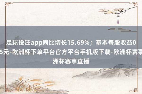 足球投注app同比增长15.69%；基本每股收益0.0525元-欧洲杯下单平台官方平台手机版下载-欧洲杯赛事直播