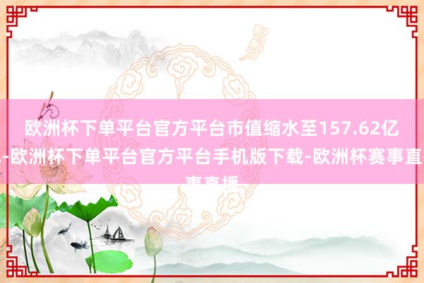 欧洲杯下单平台官方平台市值缩水至157.62亿元-欧洲杯下单