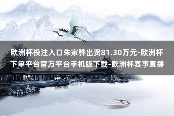 欧洲杯投注入口朱家骅出资81.30万元-欧洲杯下单平台官方平台手机版下载-欧洲杯赛事直播
