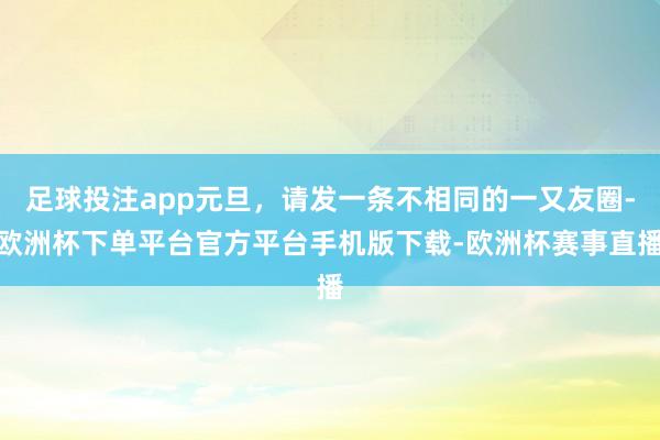 足球投注app元旦，请发一条不相同的一又友圈-欧洲杯下单平台官方平台手机版下载-欧洲杯赛事直播