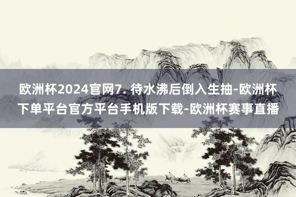 欧洲杯2024官网7. 待水沸后倒入生抽-欧洲杯下单平台官方