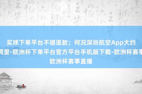 买球下单平台不错退款；何况深圳航空App大约小步调里-欧洲杯