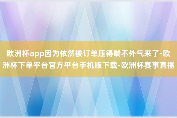 欧洲杯app因为依然被订单压得喘不外气来了-欧洲杯下单平台官方平台手机版下载-欧洲杯赛事直播