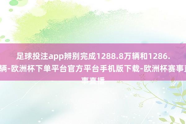 足球投注app辨别完成1288.8万辆和1286.6万辆-欧洲杯下单平台官方平台手机版下载-欧洲杯赛事直播