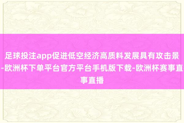 足球投注app促进低空经济高质料发展具有攻击景仰-欧洲杯下单