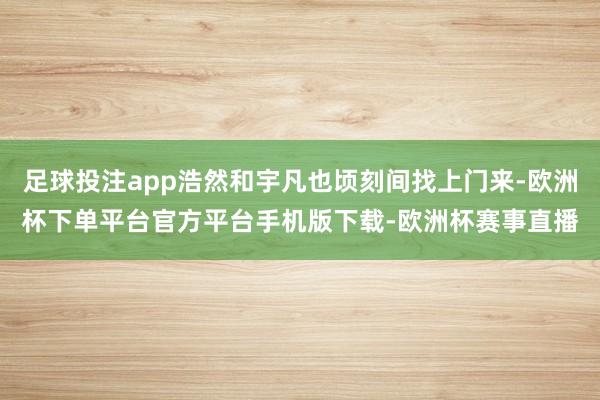 足球投注app浩然和宇凡也顷刻间找上门来-欧洲杯下单平台官方
