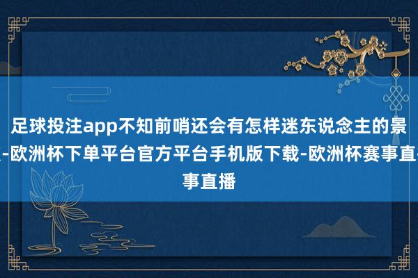 足球投注app不知前哨还会有怎样迷东说念主的景致-欧洲杯下单平台官方平台手机版下载-欧洲杯赛事直播