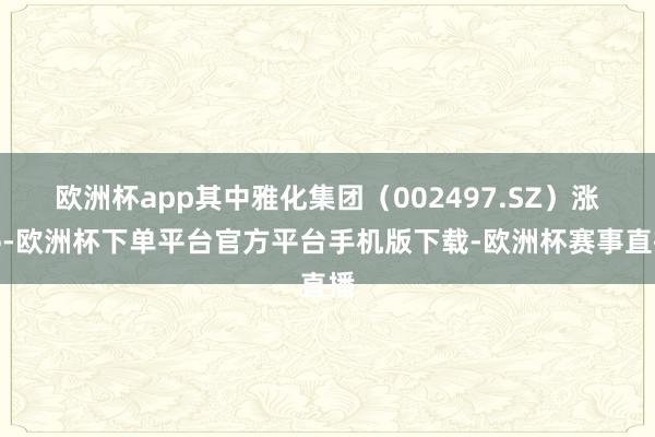欧洲杯app其中雅化集团（002497.SZ）涨停-欧洲杯下单平台官方平台手机版下载-欧洲杯赛事直播