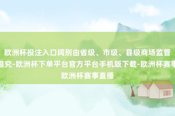 欧洲杯投注入口阔别由省级、市级、县级商场监管部门追究-欧洲杯