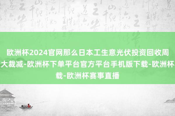 欧洲杯2024官网那么日本工生意光伏投资回收周期将会大大裁减-欧洲杯下单平台官方平台手机版下载-欧洲杯赛事直播