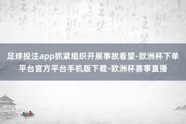 足球投注app抓紧组织开展事故看望-欧洲杯下单平台官方平台手机版下载-欧洲杯赛事直播