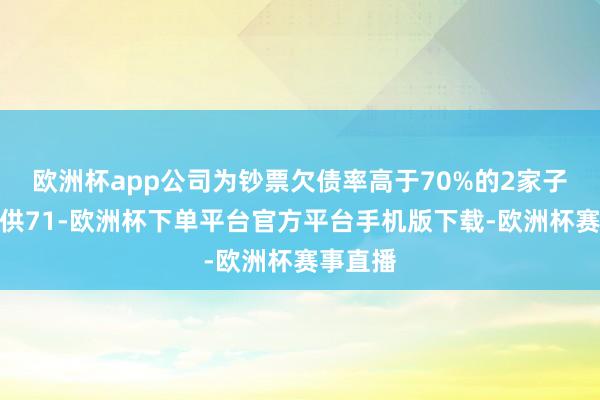 欧洲杯app公司为钞票欠债率高于70%的2家子公司提供71-欧洲杯下单平台官方平台手机版下载-欧洲杯赛事直播