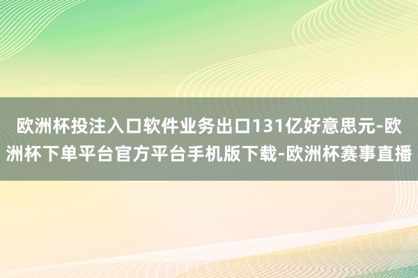 欧洲杯投注入口软件业务出口131亿好意思元-欧洲杯下单平台官