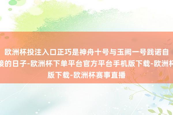 欧洲杯投注入口正巧是神舟十号与玉阙一号践诺自动交会对接的日子