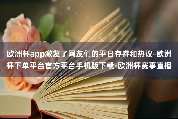 欧洲杯app激发了网友们的平日存眷和热议-欧洲杯下单平台官方