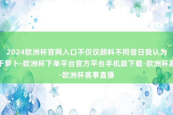 2024欧洲杯官网入口不仅仅颜料不同昔日我认为萝卜等于萝卜-