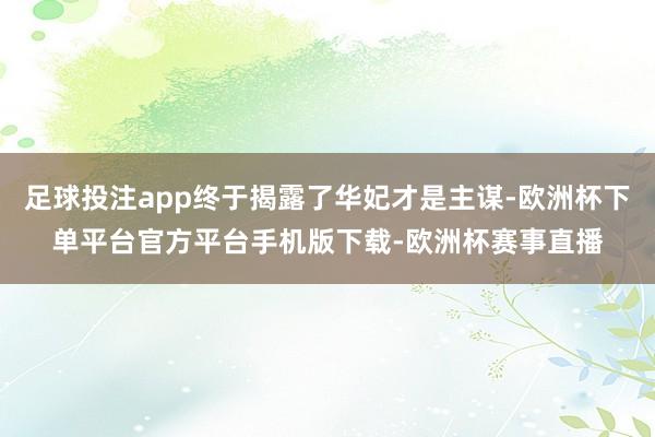 足球投注app终于揭露了华妃才是主谋-欧洲杯下单平台官方平台手机版下载-欧洲杯赛事直播