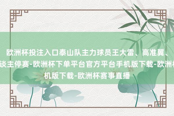 欧洲杯投注入口泰山队主力球员王大雷、高准翼、克雷桑3东谈主停赛-欧洲杯下单平台官方平台手机版下载-欧洲杯赛事直播