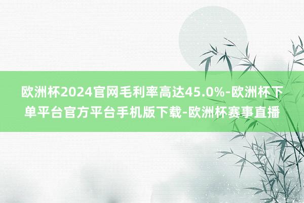 欧洲杯2024官网毛利率高达45.0%-欧洲杯下单平台官方平