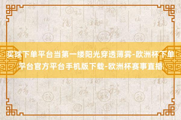买球下单平台当第一缕阳光穿透薄雾-欧洲杯下单平台官方平台手机版下载-欧洲杯赛事直播