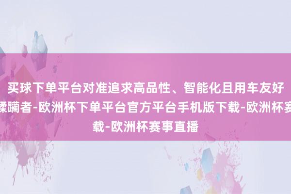买球下单平台对准追求高品性、智能化且用车友好的年青蹂躏者-欧