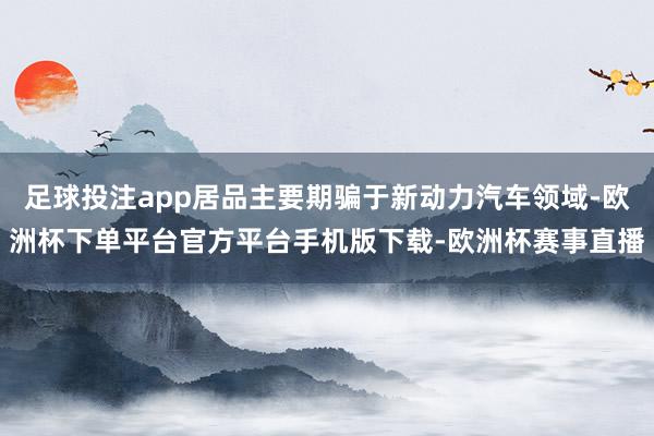 足球投注app居品主要期骗于新动力汽车领域-欧洲杯下单平台官方平台手机版下载-欧洲杯赛事直播 足球投注app居品主要期骗于新动力汽车领域-欧洲杯下单平台官