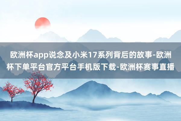欧洲杯app说念及小米17系列背后的故事-欧洲杯下单平台官方平台手机版下载-欧洲杯赛事直播 欧洲杯app说念及小米17系列背后的故事-欧洲杯下单平台官方