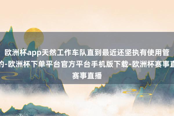 欧洲杯app天然工作车队直到最近还坚执有使用管胎的-欧洲杯下