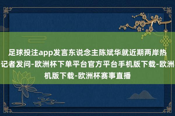 足球投注app发言东说念主陈斌华就近期两岸热门问题回答记者发