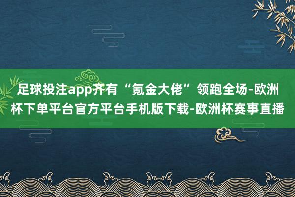 足球投注app齐有 “氪金大佬” 领跑全场-欧洲杯下单平台官