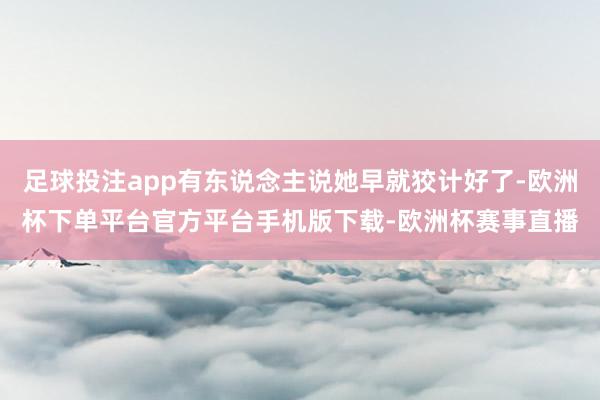 足球投注app有东说念主说她早就狡计好了-欧洲杯下单平台官方
