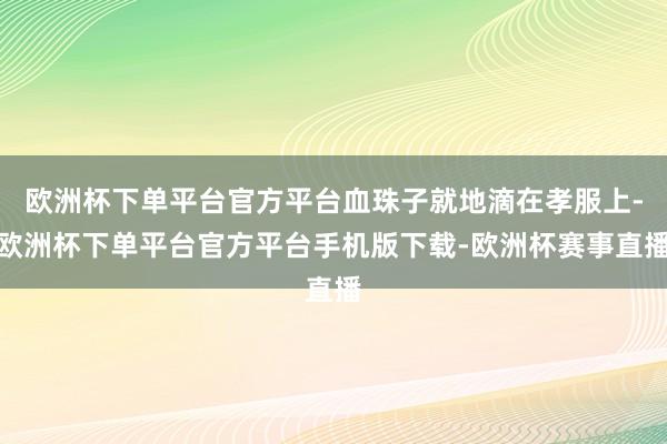 欧洲杯下单平台官方平台血珠子就地滴在孝服上-欧洲杯下单平台官