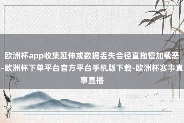 欧洲杯app收集延伸或数据丢失会径直拖慢加载恶果-欧洲杯下单