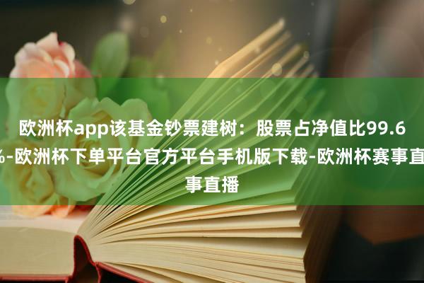 欧洲杯app该基金钞票建树：股票占净值比99.66%-欧洲杯
