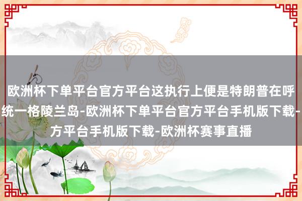 欧洲杯下单平台官方平台这执行上便是特朗普在呼应之前他所说的统