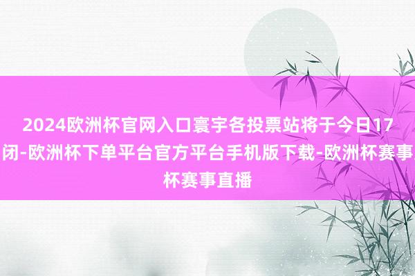 2024欧洲杯官网入口寰宇各投票站将于今日17时关闭-欧洲杯