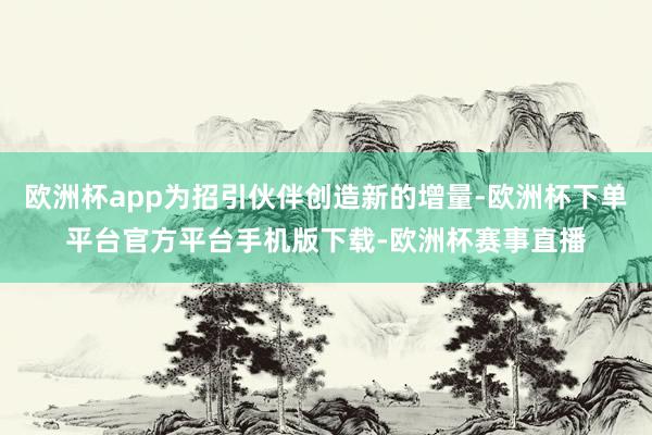 欧洲杯app为招引伙伴创造新的增量-欧洲杯下单平台官方平台手