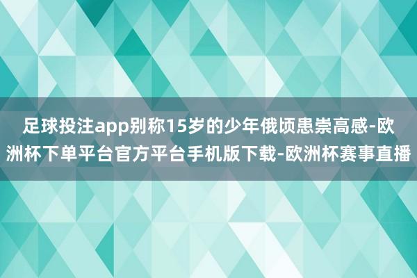 足球投注app别称15岁的少年俄顷患崇高感-欧洲杯下单平台官方平台手机版下载-欧洲杯赛事直播