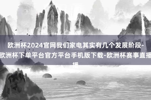 欧洲杯2024官网我们家电其实有几个发展阶段-欧洲杯下单平台